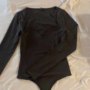 Brown Long Sleeve Women's Top bodysuit